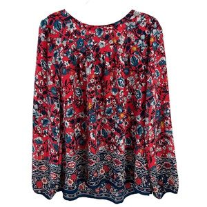 LOFT Medium Floral Long Sleeve Blouse